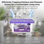 W&E Choice Moisture Absorbers with Lavender Scent, Portable Dehumidifier for Closet & Bathrooms, Kitchen, Humidity Absorber Odor Eliminator Absorber, 12Pack
