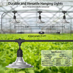 Danshinro Outdoor LED Grow Light, Waterproof String Plant Growing Light, 21 FT Full Spectrum Growth Light, Suitable for Garden, Farm, Flower, Seedling Greenhouse Grow Light (6 Light)