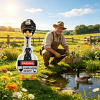 yuboo 4Pcs Police Officer Porch Goose Outfit, Funny Guard Goose Clothes for 23 Inch Large Geese, Includes Hat Sunglasses Tie & Warning Sign, 4th of July Summer Garden Yard Decor