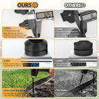 Velway No Dig Landscape Edging Kit 66FT with 100 Spikes Heavy Duty Black