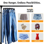 Hanger Central 12 inch 30 Pack Pants Hangers Slim Plastic Black