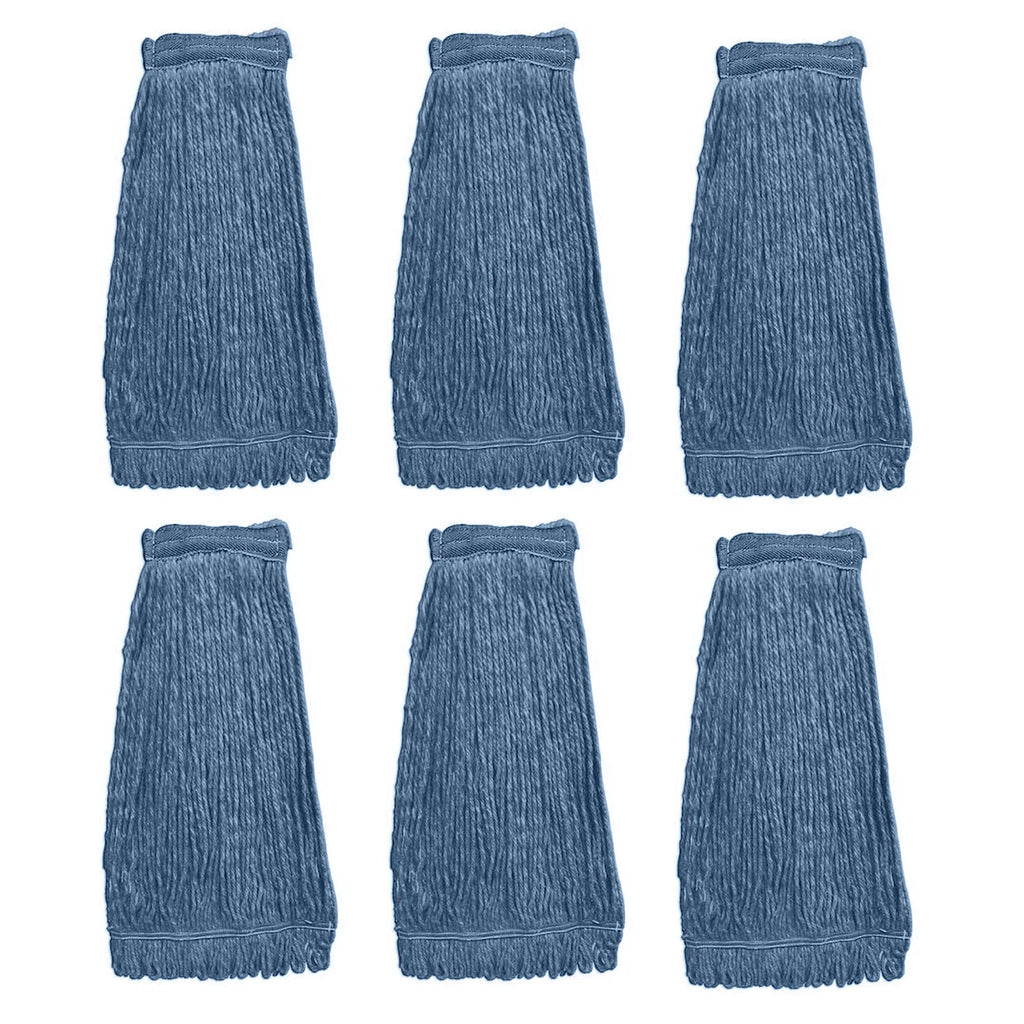 KLEEN HANDLER Heavy Duty Commercial Loop End Mop Head Replacement 6 Pack