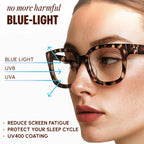 IBOANN Oversized Blue Light Glasses for Woman, Funky Fashion Glasses With Preppy Look, Reduce Screen Fatigue Computer Glasses