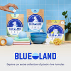 BLUELAND Multi-surface Cleaner, Starter Set, Fresh Lemon Scent, Spray Bottle with 4 Refill Tablets, All-Purpose, Eco-Friendly Cleaning Supplies, 4 x 24 Fl oz