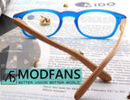 MODFANS 4 Pack Reading Glasses 2.5 Fashion Wood-Look Spring Hinges Stylish Readers Men Women
