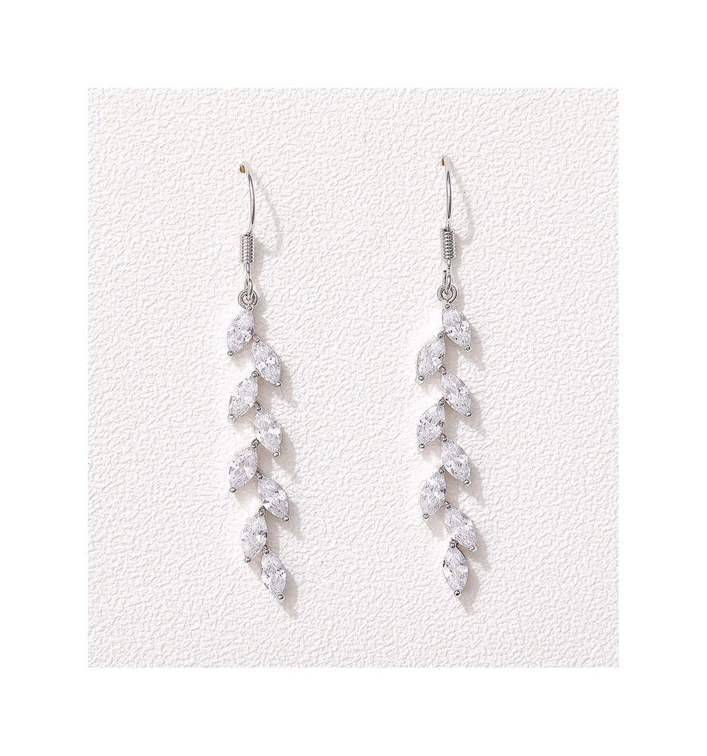 SWEETV Marquise Wedding Bridal Dangle Earrings for Brides Bridesmaid