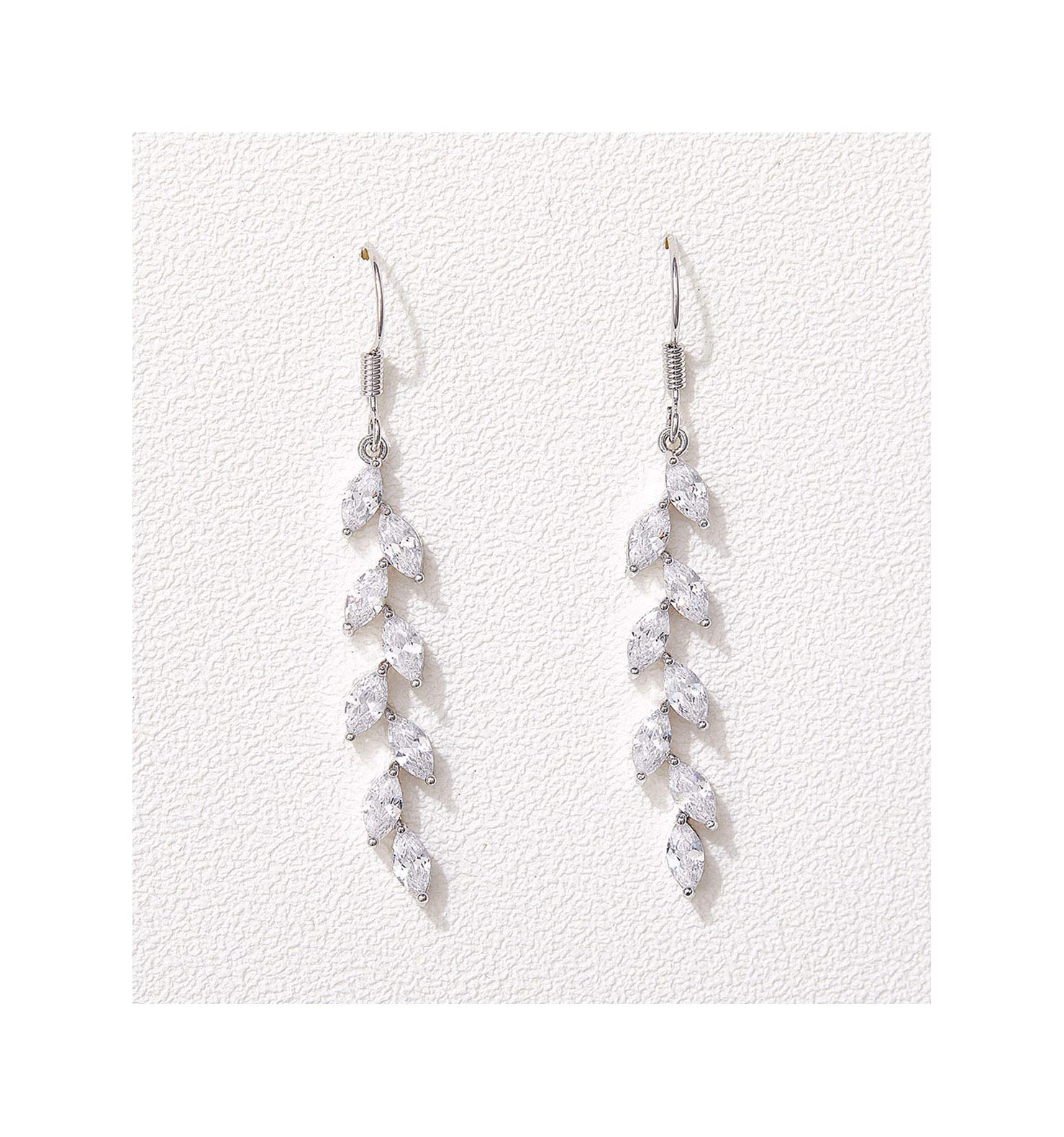 SWEETV Marquise Wedding Bridal Dangle Earrings for Brides Bridesmaid