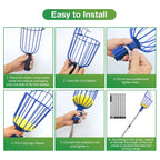 RAIN SPIRIT Fruit Picker Pole tool with Basket, 6FT Telescoping extension fruit picking rod for Apples Mango Orange Pear Tree Picker, nut picking with Adjustable stainless steel rod