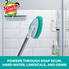 Scotch-Brite Extendable Tub & Tile Scrubber Kit, Includes 1 Handle and 3 Non-Scratch Scrubber Pads + Command Broom and Mop Grippers, 2-Grippers, 4-Strips