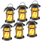 Otdair 6 Pack Solar Lanterns Outdoor Waterproof, Upgraded Flickering Flame Hanging Solar Lights for Outside, Solar Powered Lantern for Patio Yard Garden Porch Decor, Gift for Mom Housewarming