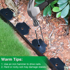 Bonviee 100FT Landscape Edging Kit, 1.5”No-Dig Garden Edging Border with 150 Stainless Steel Stakes, 2 x 50FT Flexible Lawn Edging for Flower Beds, Yard, Tree Rings & Landscaping
