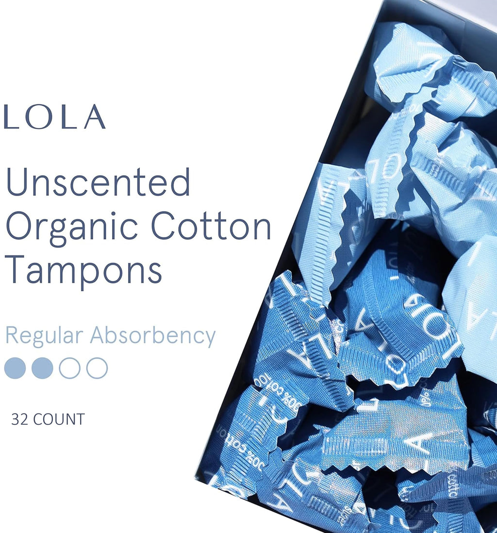 LOLA Organic Tampons, Regular Absorbency, 32 Count