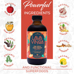VINGA Lava Raw Apple Cider Vinegar Fire Cider with Cold Pressed Moringa Oleifera, 8 oz., Natural Cold and Flu Remedy and Immune System Booster, Antioxidant Rich Superfood with 92 Essential Nutrients