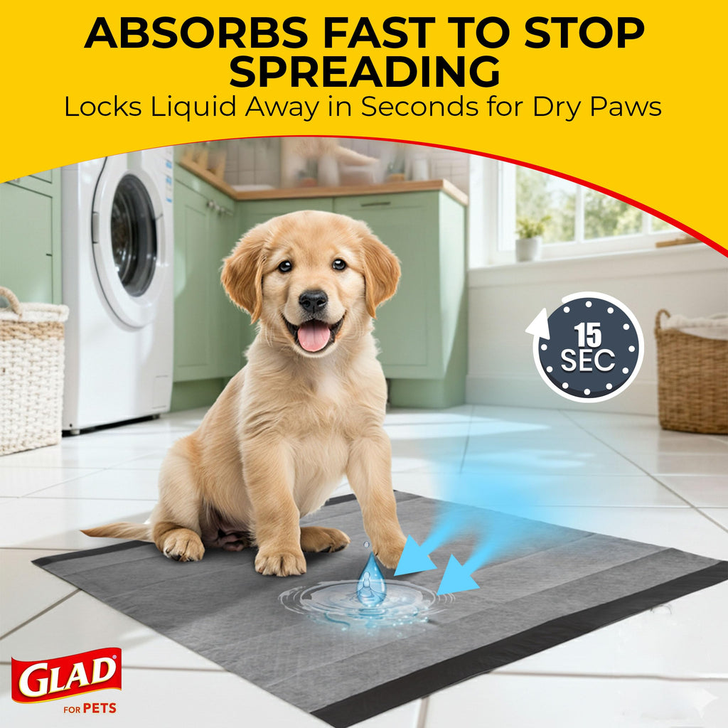 Glad for Pets, Activated Carbon Disposable - Dog Pee Pads, 100 Count Large