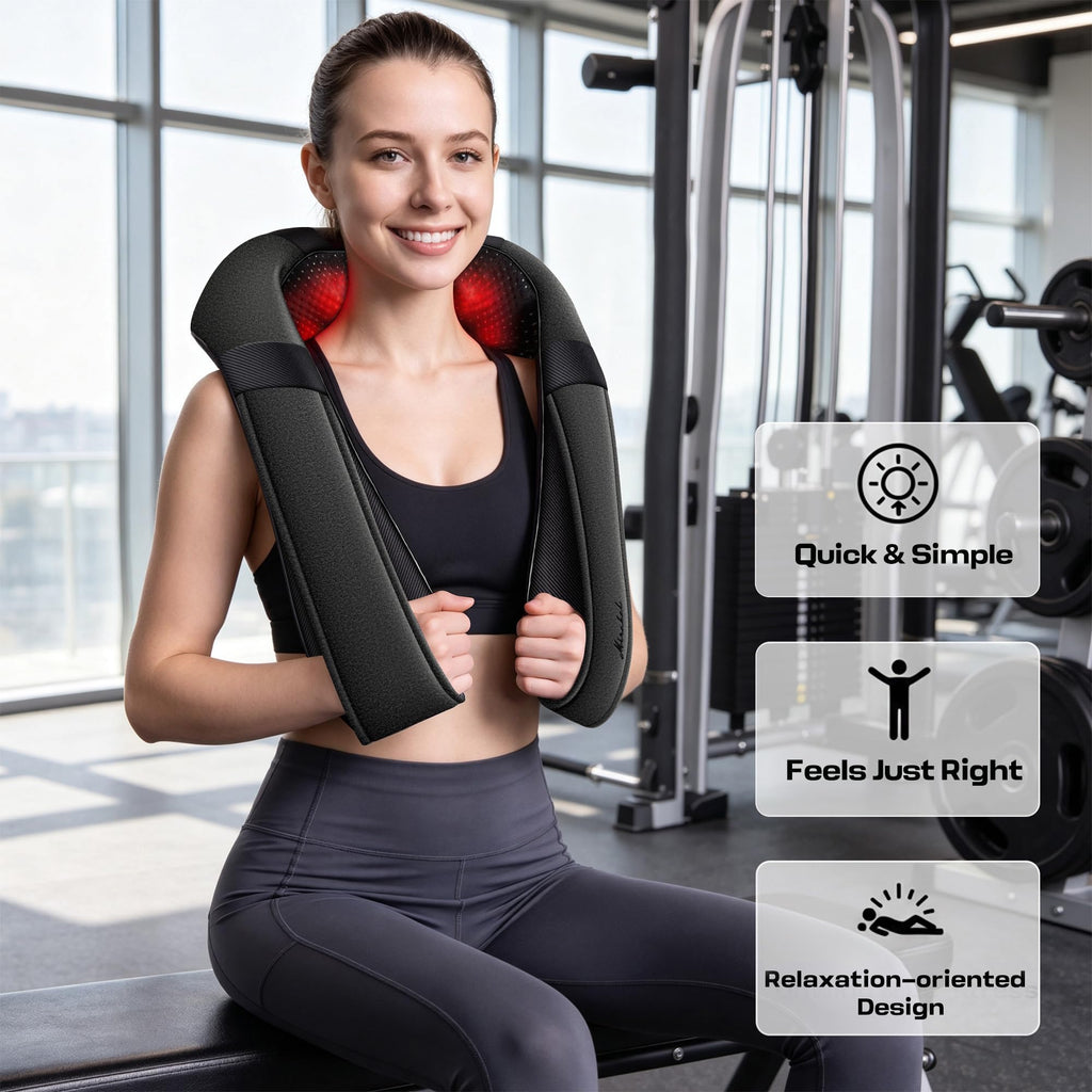 Mirakel Shiatsu Neck & Back Massager with Heat for Pain Relief Deep Tissue