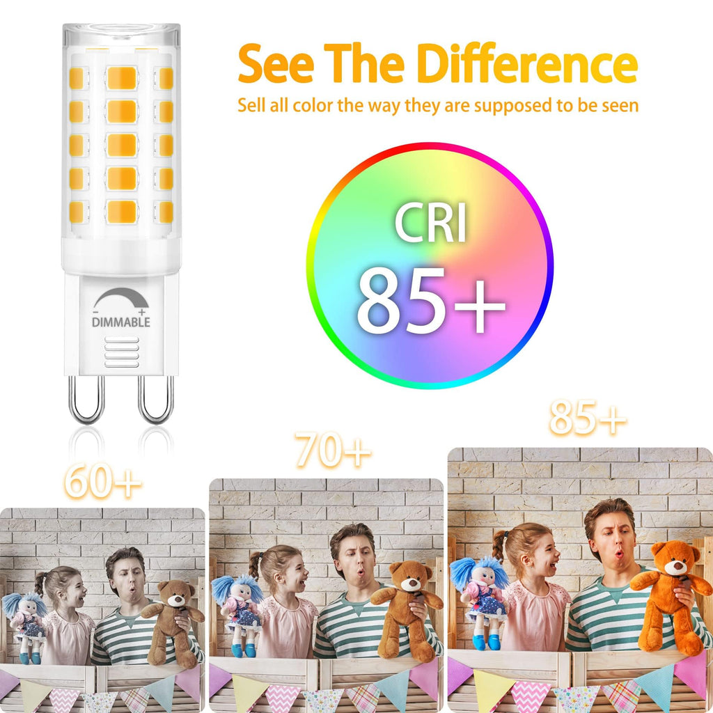 winshine 24 Pack Dimmable G9 LED Light Bulb 2700K Soft White, 40W Equivalent Halogen Replacement, 4W G9 Base Chandelier Light Bulb, T4 Bi Pin Base, CRI85+ 120V 400 Lumens 360 Beam Angle