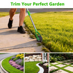 Aishkimo Edger Lawn Tool - 67 inch Wheel Rotary Lawn Edger with Adjustable Stainless Steel Handle, Grass Edge Trimmer for Sidewalks, Driveways & Landscaping (Green)