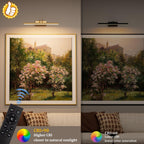 13.8'' Battery Operated Picture Light for Wall, 4000mAh Cordless Wall Lamp for Painting Photo Artwork , Remote Control, Magnetic for Easy to Charge,Timers, Display for Gallery Living Room Bedroom Gold