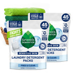Seventh Generation Laundry Detergent Packs, Free & Clear, 90 Loads (2 pouches, 45 Ct EA)