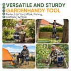 TITIUNCLE Garden Kneeler and Seat, Heavy Duty Foldable w/Soft Kneeling Pad