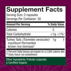 Host Defense Turkey Tail Capsules - Digestive Health & Immune Response Support Supplement - Mushroom Supplement for Gastrointestinal & Gut Microbiome Support - 60 Capsules