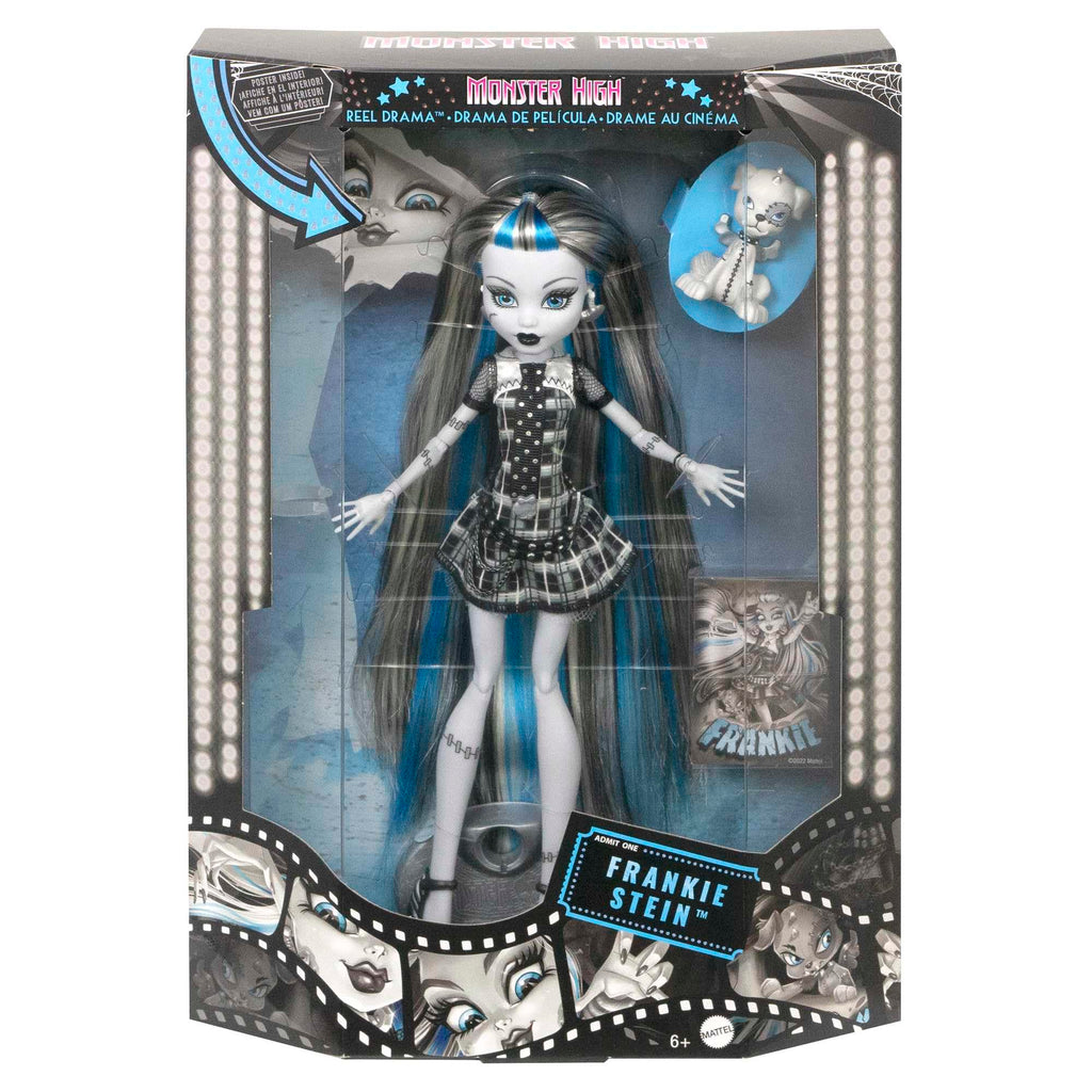 Monster High Reel Drama Doll, Lagoona Blue in Black and White, Collectible Reproduction with Doll-Size and Life-Size Posters, Horror Flick Theme