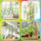 Suncalla 3 Pcs Crystal Suncatchers for Window Boho Decor Plant Sun Catchers Green Plants Artificial Hanging Wind Chime Sun Catchers with Chain Making Rainbow Indoor Outdoor Decor Plant Lover Gift