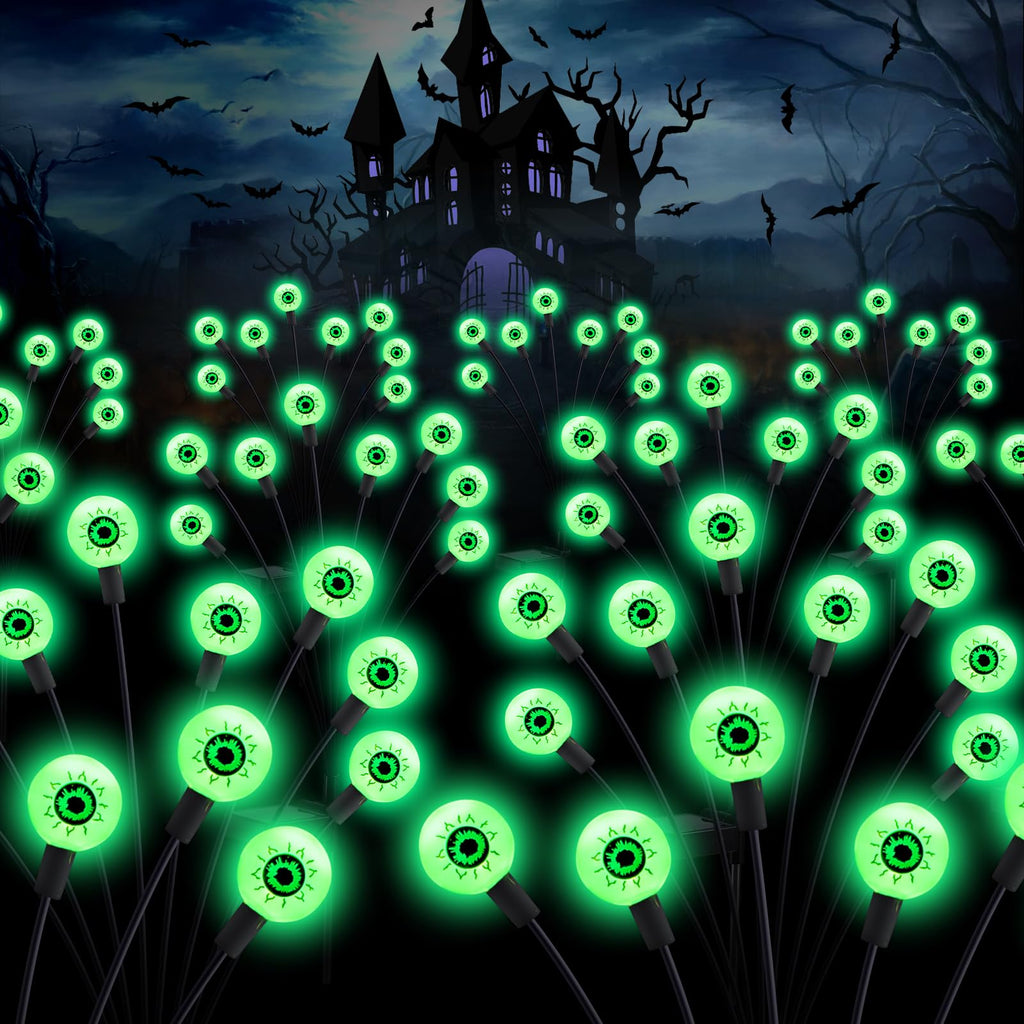 ASMAD Halloween Decorations Outdoor Solar Scary Eyeball Lights,4Pack 32LEDs