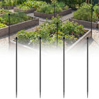 Garden Stakes for Netting, Heavy Duty Metal Garden Poles for Netting Support, Black Powder Coated Steel Frame for Fencing, Plant & Crop Protection(4 Pack,6.8 ft)