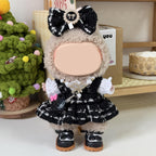 6 Set 17cm Doll Clothes, Clothes for Dolls Outfit, Accessories for 17cm Dolls Clothes T-Shirt + Dress + Bow + Handbag + Necklace + Shoes, No Doll (Elegant Set)