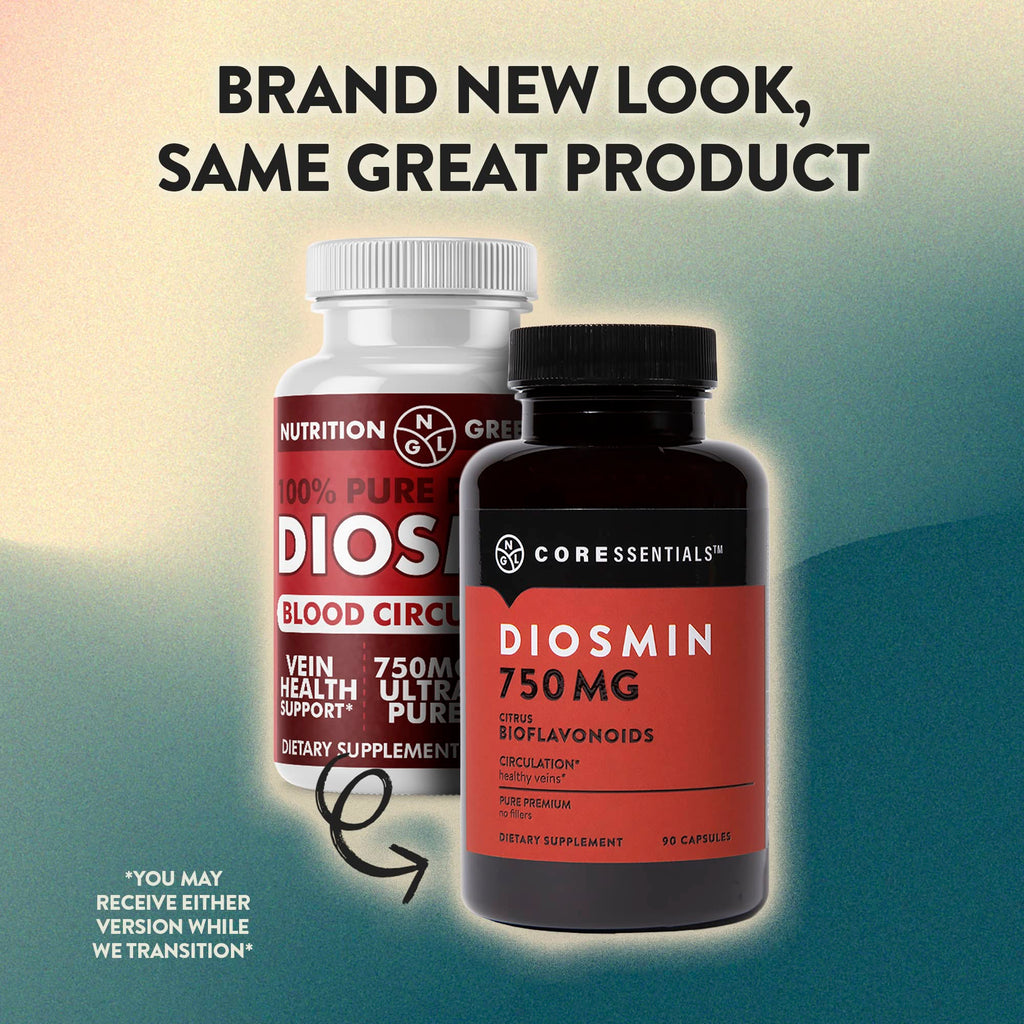 NGL Pure Diosmin 750 mg - Citrus Bioflavonoids for Blood Circulation, Leg Veins Health, Purity Guarantee 90 Capsules