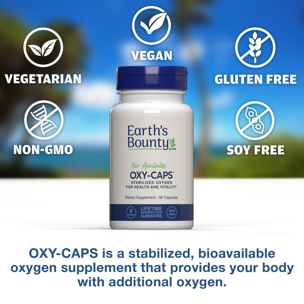 Earth's Bounty - Oxy-Caps - 90 Vegetarian Capsules - Oxygen Supplement - Vitality - Supports Stamina and Performance Recovery
