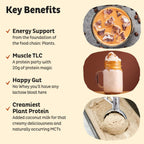 KOS Organic Vegan Protein Powder with 50mg Caffeine, Salted Caramel Coffee - Pea Protein Blend, Plant Based Superfood Rich in Vitamins & Minerals - Meal Replacement for Women & Men, 28 Servings