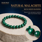 DAZCOLO Natural Gemstone Stretch Elastic Bracelet (Malachite)