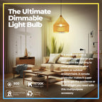Dimmable E26 Warm LED Light Bulb, 6W RGBW Color 500LM with 16 Color Changing Modes for Christmas, Party etc with Remote Control 2 Pack