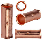SVAAR 100PCS Flared Open Butt Connectors Kit 4/6/8/12-10 Gauge Butt Splice Connector Non-Insulated Butt Connectors Crimp Pure Copper 50PCS Seamless Barrel Wire Splice Terminals +50PCS 3:1 Heat Shrinks