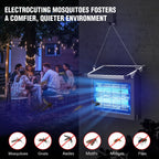 Solar Bug Zapper Outdoor Portable Wireless Camping with Panel Sensor Fly Traps with 10ft Extension Cord Fly Shoe, Fly Killer