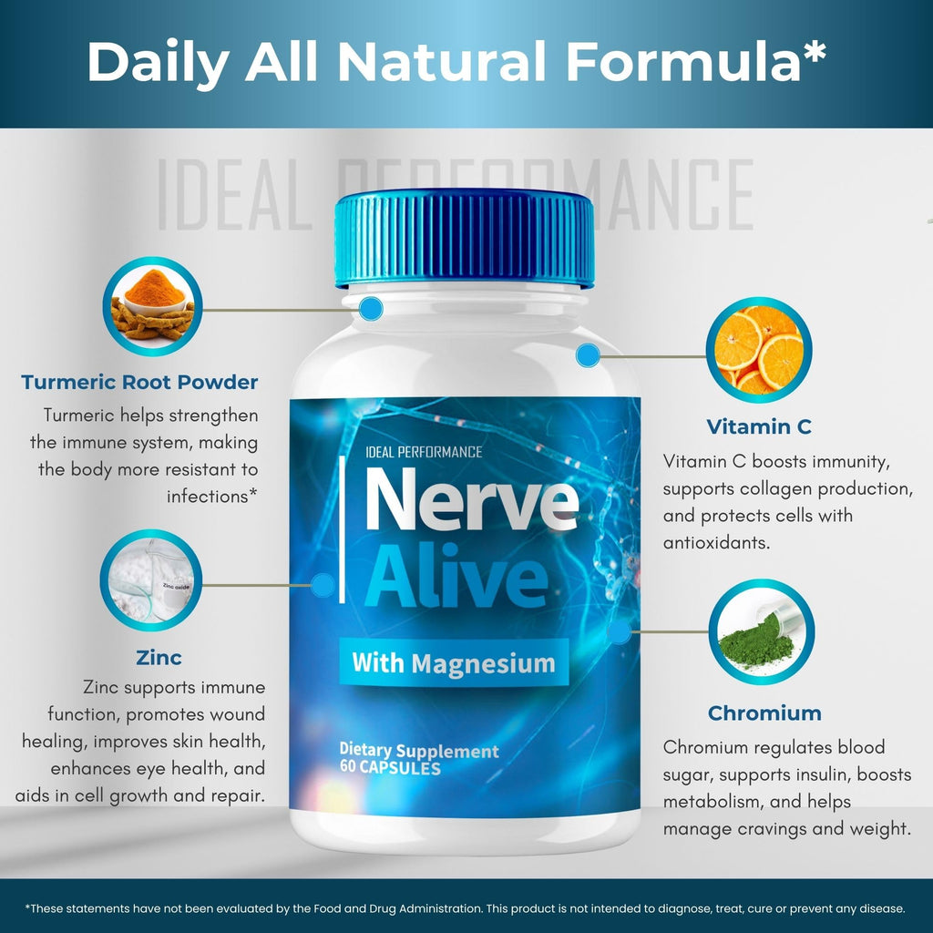 Nerve Alive for Nerve Pain Capsules, Nerve Alive for Neuropathy Supplement Pills, Nerve Health Support Advanced Formula - Maximum Strength, NerveAlive Natural Support Reviews (5 Pack)