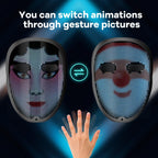 AIGLUN LED Face Transforming Mask with Gesture Control Fun - Cool stuff Halloween Cosplay and Christmas Parties