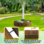 Wooden Garden Edging - 7.9ft x 8in Weather-Resistant Pine Landscape Border Fence for Outdoor Patio Lawns Yard Flower Beds Decoration