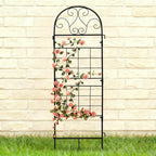 hogardeck 1PC 45x14 Inch Heavy Duty Metal Trellis - Black Rustproof Coated Outdoor Garden Support for Climbing Plants, Roses, Vegetables