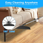UDUK Broom with Dustpan Combo Set and Silicone Air Broom Kit, 51" Long Handle Floor Squeegee, Black Household Kit for Glass Window Rugs Pet Hair Home