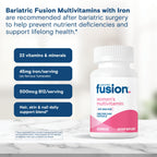 Bariatric Fusion One Per Day Bariatric Multivitamin with Iron for Women | with Hair and Nails Vitamins Blend | Gastric Bypass and Sleeve Gastrectomy | 30 Capsules | 1 Month Supply