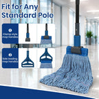 Commercial Mop Head Refills 6 Pack, Heavy Duty Cotton Loop End Mop Heads for Industrial Floor Cleaning, Super Absorbent String Mop Replacements for Restaurant, Garage, Warehouse (16oz)