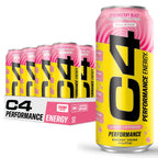 C4 Performance Energy Drink with Zero Sugar, Strawberry Blast, 12pk