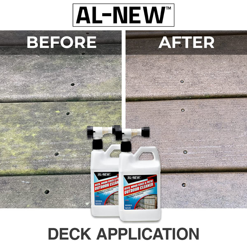 AL-NEW Outdoor Cleaner Combo Pack of 2 | Versatile Outdoor Cleaner Perfect For Use On Vinyl Siding, Composite Decking, Wood Fences, Outdoor Patios, Gutters, & More (Outdoor Cleaner Hose-End Combo Pack)