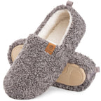 EverFoams Women’s Soft Curly Memory Foam Slippers Grey,7-8 US