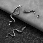 HZMAN Gothic Snake Stud Earrings for Women,Hypoallergenic,Waterproof