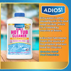 ADIOS! 3-in-1 Spa Cleaner - Clarifies Water, Stops Scum and Removes Foam, Works with Chlorine and Bromine 16oz