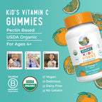 MaryRuth Organics Kids Vitamin C Gummies | Supplement for Immune Support & Overall Health | Vitamin C for Kids Ages 4+ | USDA Organic | Vegan | Non-GMO | 60 Servings